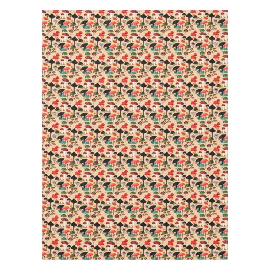 Retro Autumn Woodland Mushroom Watercolor Tischdecke (Vorderseite)
