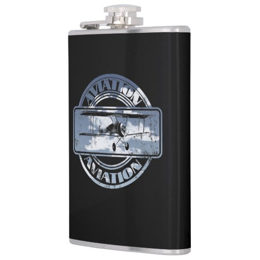 Retro Aviation Abzeichen Flachmann (Links)