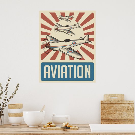 Retro Aviation Poster (Küche)