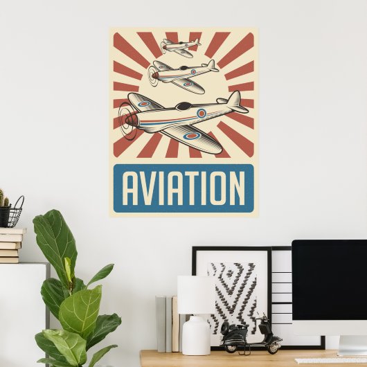 Retro Aviation Poster (Heimbüro)