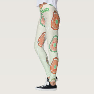 Retro-Avocado-Muster – Pfirsich und Mintgrün Leggings