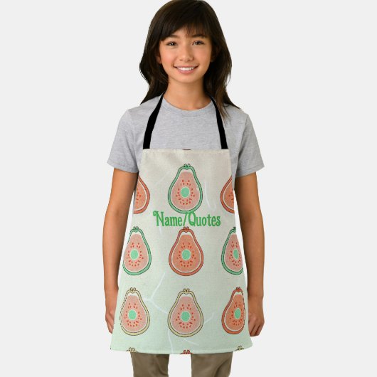 Retro-Avocado-Muster – Pfirsich und Mintgrün Schürze (Insitu)