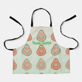 Retro-Avocado-Muster – Pfirsich und Mintgrün Schürze (Vorderseite)