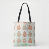 Retro-Avocado-Muster – Pfirsich und Mintgrün Tasche (Vorderseite)