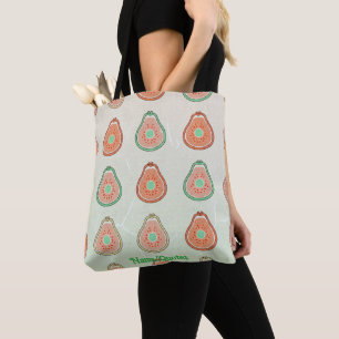 Retro-Avocado-Muster – Pfirsich und Mintgrün Tasche