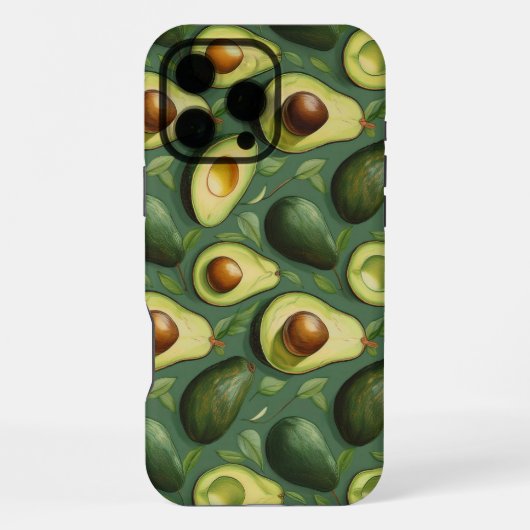 Retro Avocado Tough iPhone 16 Pro Max Fall Hülle (Rückseite)