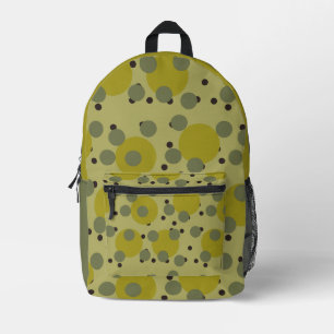 Retro Avocado Traum 1970er Jahre Atomkreise Bedruckter Rucksack