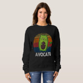Retro Avocato Avogato Avocado Cat Vegan Sweatshirt (Vorne ganz)