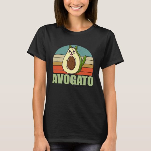 Retro Avogato Cat Avocado Cinco De Mayo Cat Mama D T-Shirt (Vorderseite)