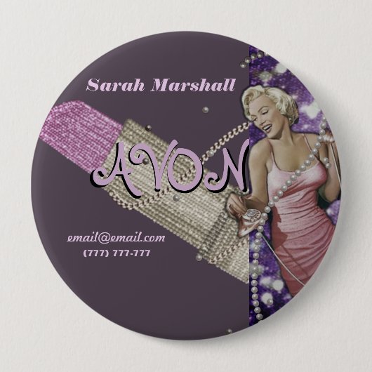Retro Avon Representative Business Card Button (Vorderseite)