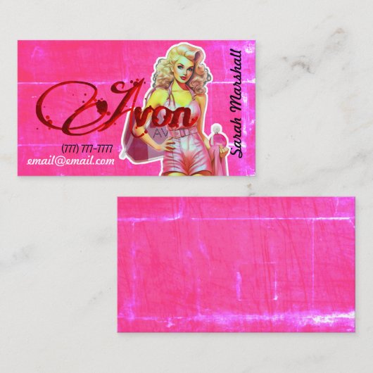 Retro Avon Representative Business Card Visitenkarte (Vorne/Hinten)