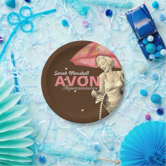 Retro Avon Vertreter Pappteller (Party)