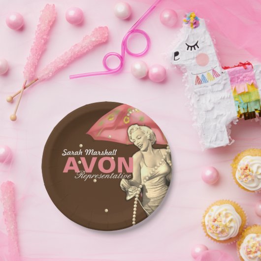 Retro Avon Vertreter Pappteller (Party)