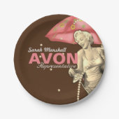 Retro Avon Vertreter Pappteller (Vorderseite)