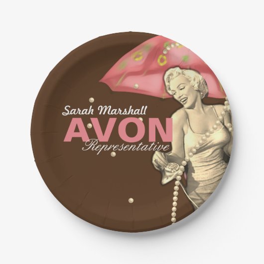 Retro Avon Vertreter Pappteller (Vorderseite)