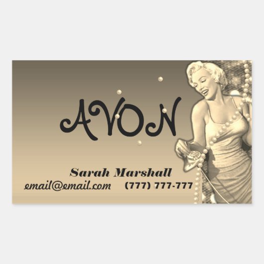 Retro Avon Vertreter Rechteckiger Aufkleber (Vorderseite)