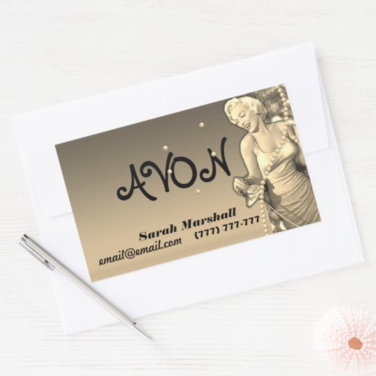 Retro Avon Vertreter Rechteckiger Aufkleber (Umschlag)