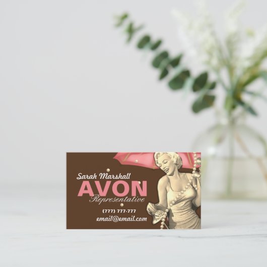 Retro Avon Vertreter Visitenkarte (Stehend Vorderseite)