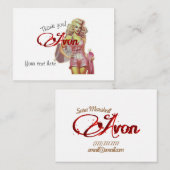 Retro Avon vielen Dank Mitteilungskarte (Vorne/Hinten)