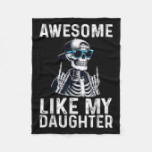 Retro Awesome Like My Daughter Funny Dad Parents D Fleecedecke (Vorderseite)