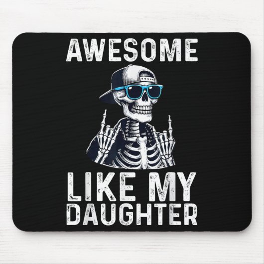 Retro Awesome Like My Daughter Funny Dad Parents D Mousepad (Vorne)