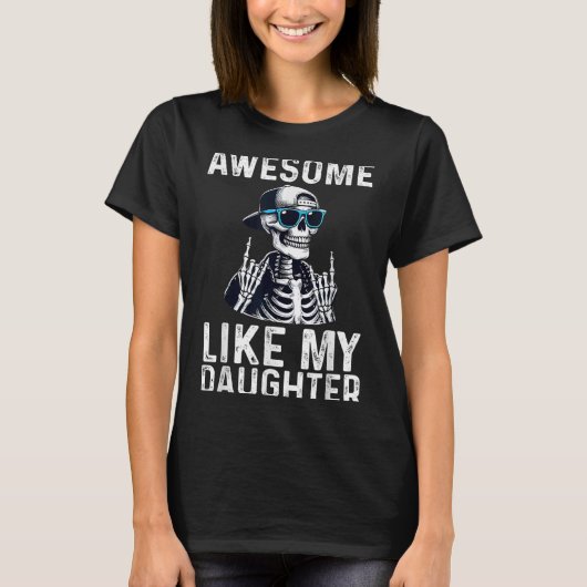 Retro Awesome Like My Daughter Funny Dad Parents D T-Shirt (Vorderseite)