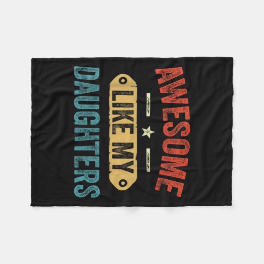 Retro Awesome Like My Daughters Funny Men Dad Fath Fleecedecke (Vorderseite (Horizontal))