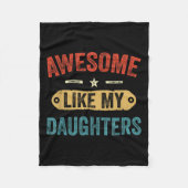 Retro Awesome Like My Daughters Funny Men Dad Fath Fleecedecke (Vorderseite)