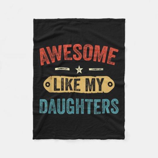 Retro Awesome Like My Daughters Funny Men Dad Fath Fleecedecke (Vorderseite)