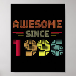 Retro Awesome Seit 1996 26. Geburtstag Bday Gebore Poster