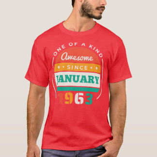 Retro Awesome seit Januar 1963 Geburtstag Vintage T-Shirt