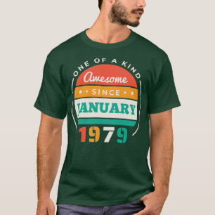 Retro Awesome seit Januar 1979 Geburtstag Vintage  T-Shirt