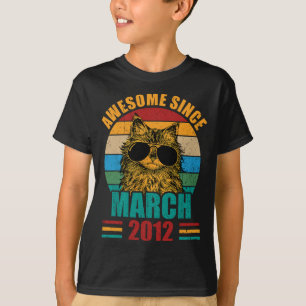 Retro Awesome seit März 2012 10. Geburtstag 10 Ja T-Shirt