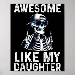 Retro Awesome wie meine Tochter Lustiger Vater Elt Poster