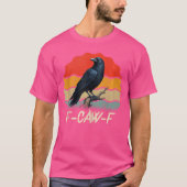 Retro awF Black Bird Crow Funny Crow Bird Cawing G T-Shirt (Vorderseite)