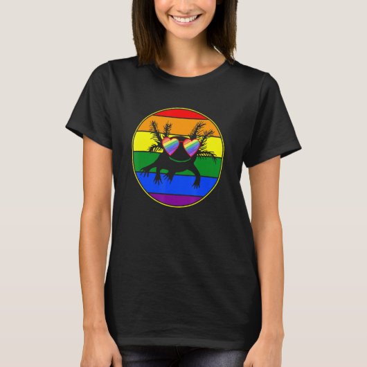 Retro Axolotl Lover Lgbtq Stuff Teen Rainbow Lesbi T-Shirt (Vorderseite)