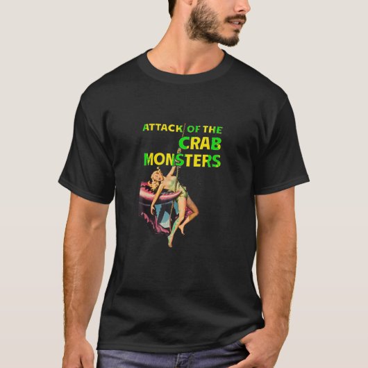 Retro B Filmangriff auf das Crab Monsters T-Shirt (Vorderseite)