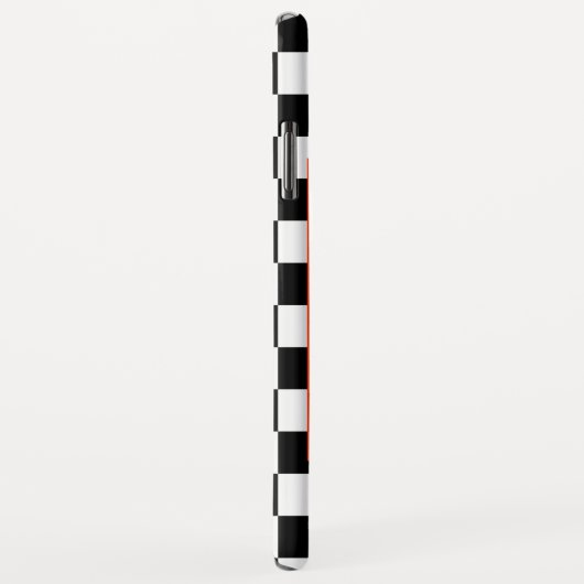 Retro B&W Checkerboard, Hipster Mops, Personalisie Case-Mate iPhone Hülle (Hinten/Rechts)