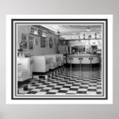 Retro B&W Diner Poster 20 x 24 (Vorne)