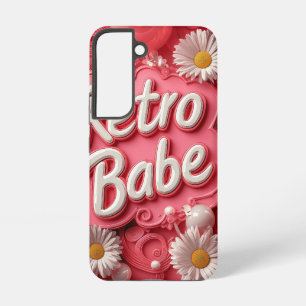 Retro Babe Floral (rot) Handy Case Samsung Galaxy Hülle