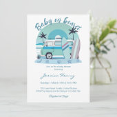 Retro Baby an Bord Summer Baby Dusche Einladung (Stehend Vorderseite)