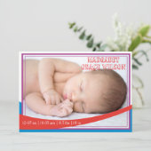 Retro Baby-Ankündigung Ankündigung (Stehend Vorderseite)