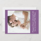 Retro Baby-Ankündigung Ankündigung (Rückseite)