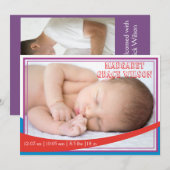 Retro Baby-Ankündigung Ankündigung (Vorne/Hinten)