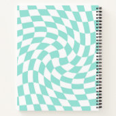 Retro Baby Blue Pastel Warped Karos geprüft Notizblock (Rückseite)