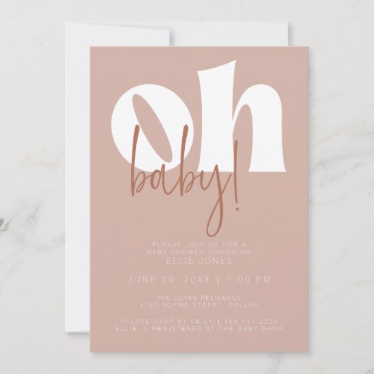 Retro Baby Dusche Einladung (Vorderseite)