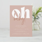 Retro Baby Dusche Einladung (Stehend Vorderseite)