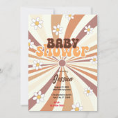 Retro Baby Dusche Einladung (Vorderseite)