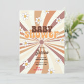 Retro Baby Dusche Einladung (Stehend Vorderseite)