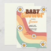Retro Baby Dusche Einladung (Vorne/Hinten)
